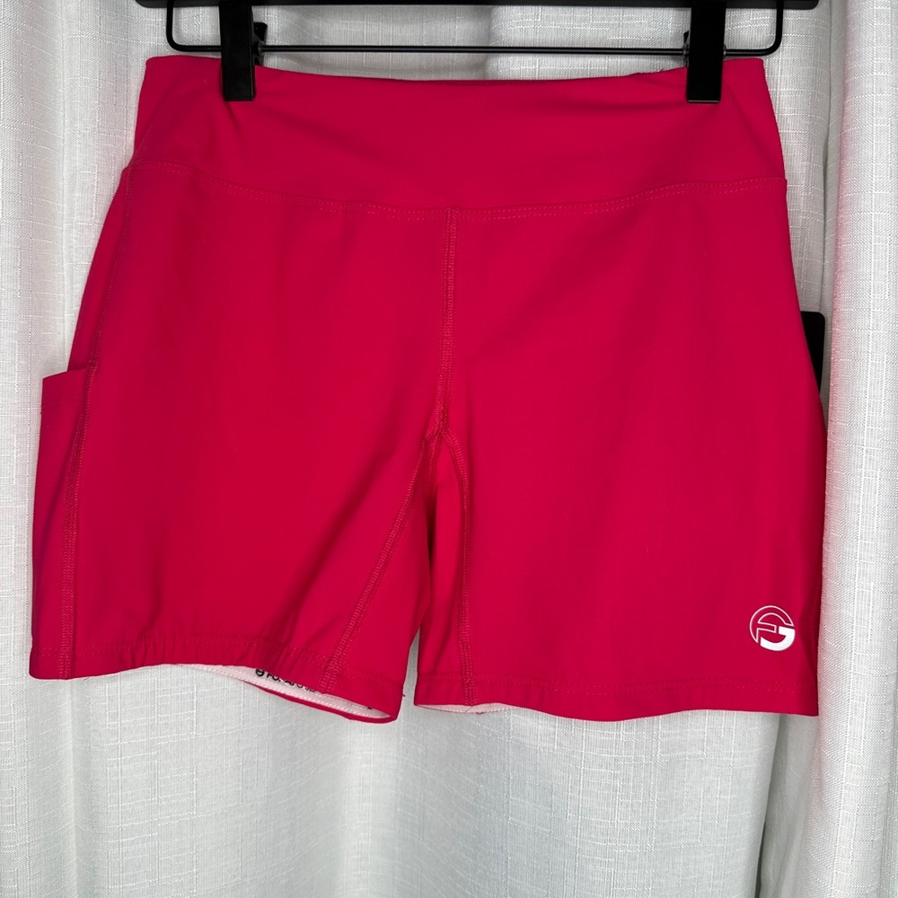Women’s FORAY Golf biker compression shorts pockets pink size small NWT